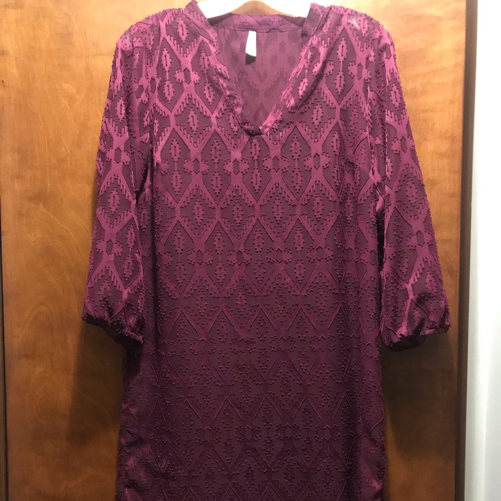 Purple 3/4 sleeve dress